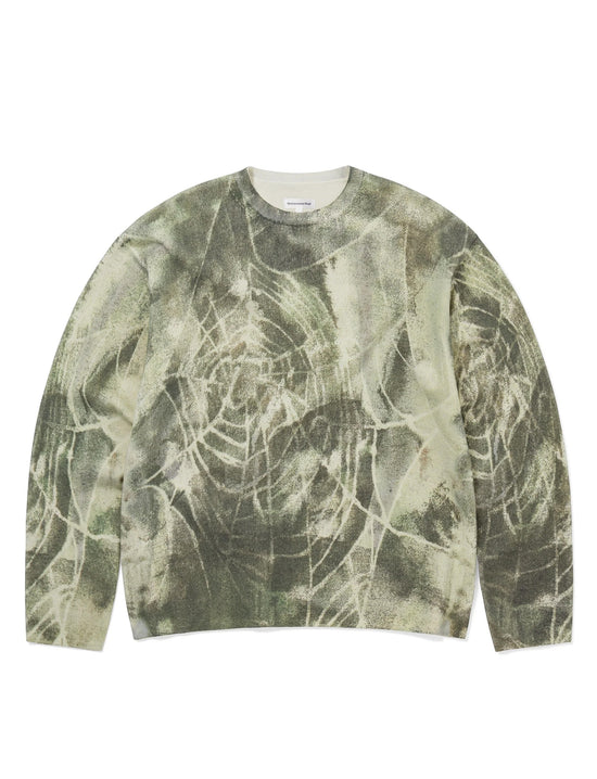 thisisneverthat Abstract Web Knit Sweater Olive