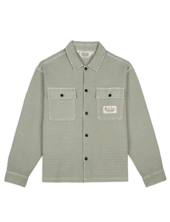 BRAIN DEAD Waffle Button Front Shirt - Stone