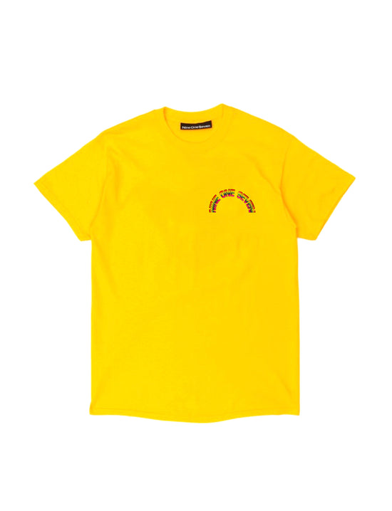 917 T-SHIRT YELLOW LOGO RAINBOW