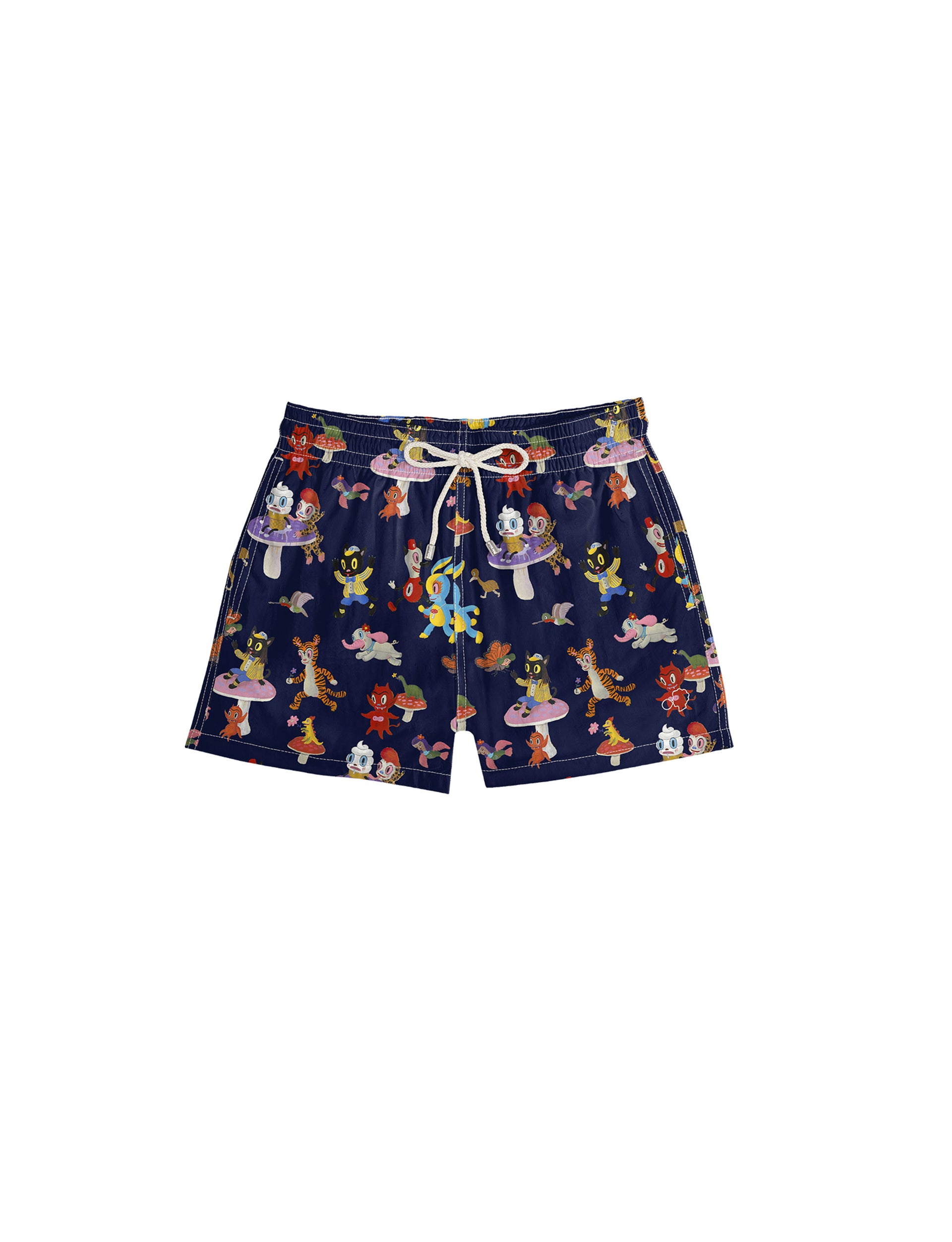 Arrels Exclusive Classic Swim Shorts Blue Catch the Wind x Gary Baseman