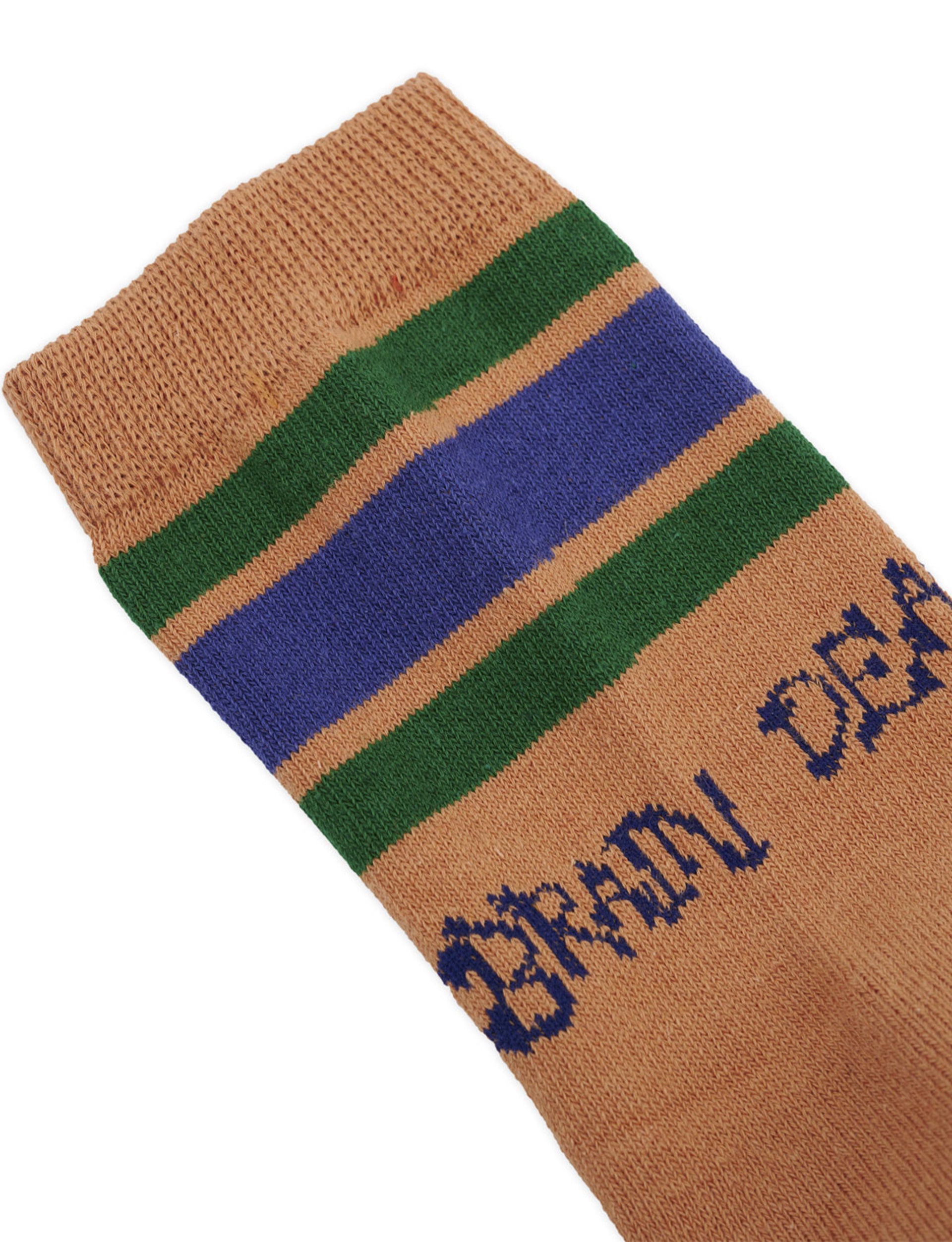 BRAIN DEAD LOGO STRIPED QUARTER SOCK- ORANGE