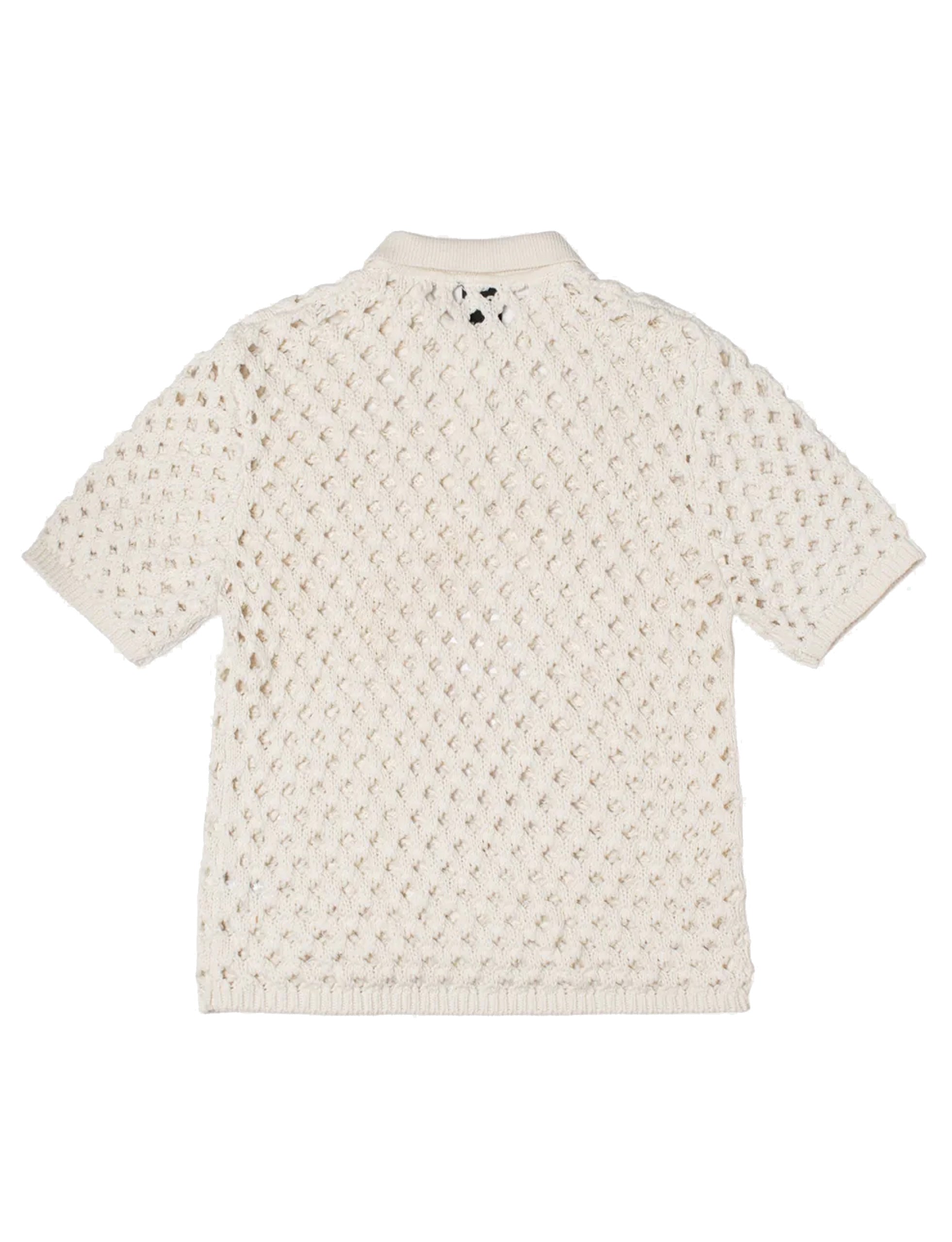 STÜSSY BIG MESH POLO SWEATER IVORY - minishopmadrid