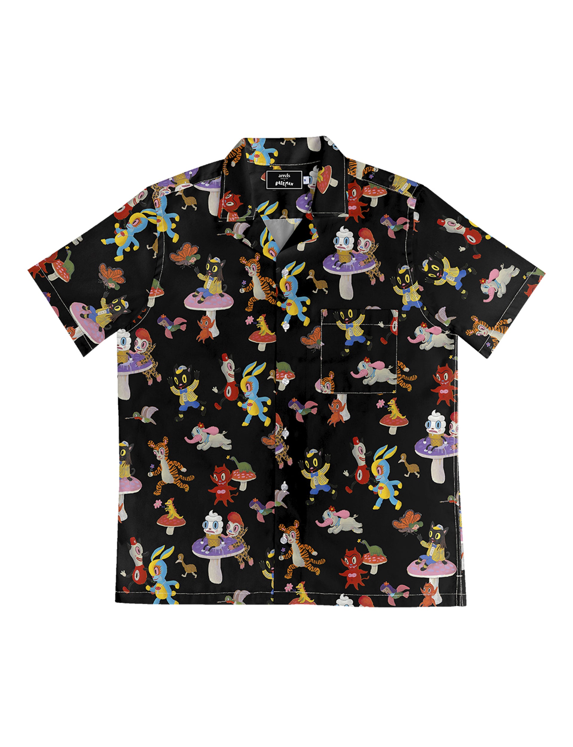 ARRELS EXCLUSIVE CAMP COLLAR SHIRT-ECO BLACK CATCH THE WIND x GARY BASEMAN (Copy)