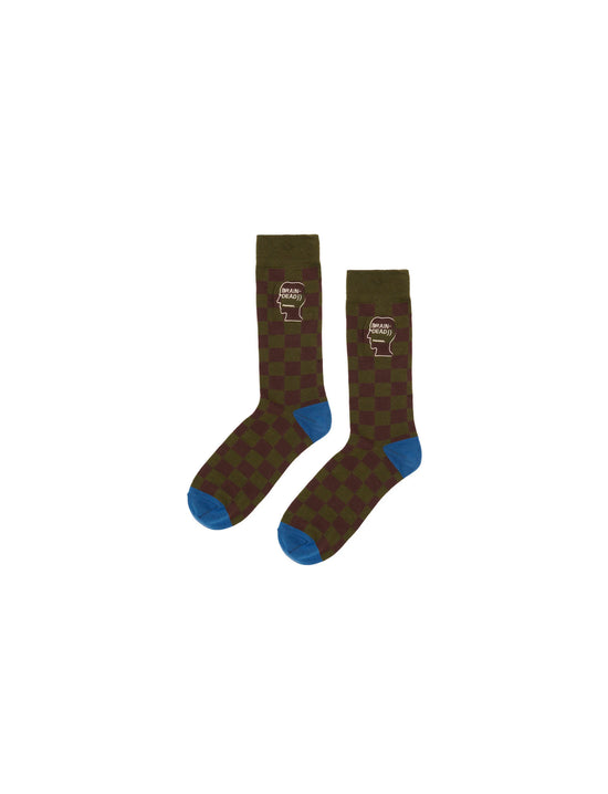 BRAIN DEAD LOGOHEAD DRESS SOCKS - CHECKERED