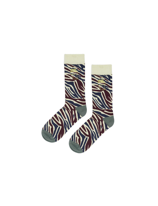 BRAIN DEAD Logohead Dress Socks - Multi Zebra