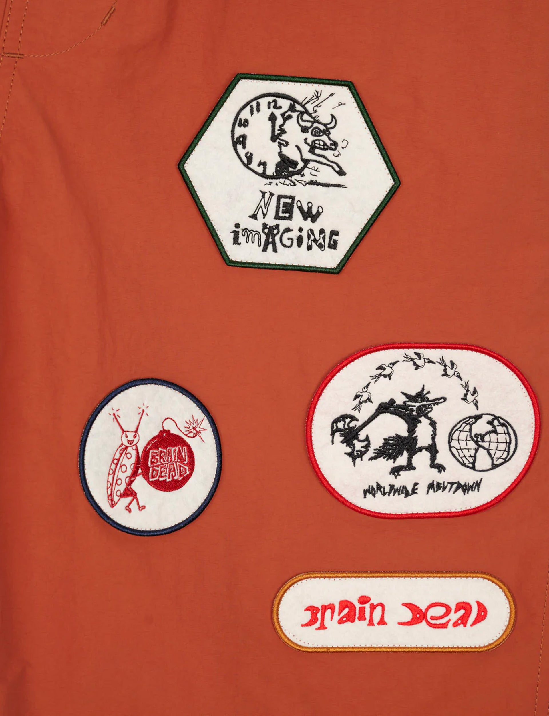 BRAIN DEAD Nylon Baggy Climber Short - Rust