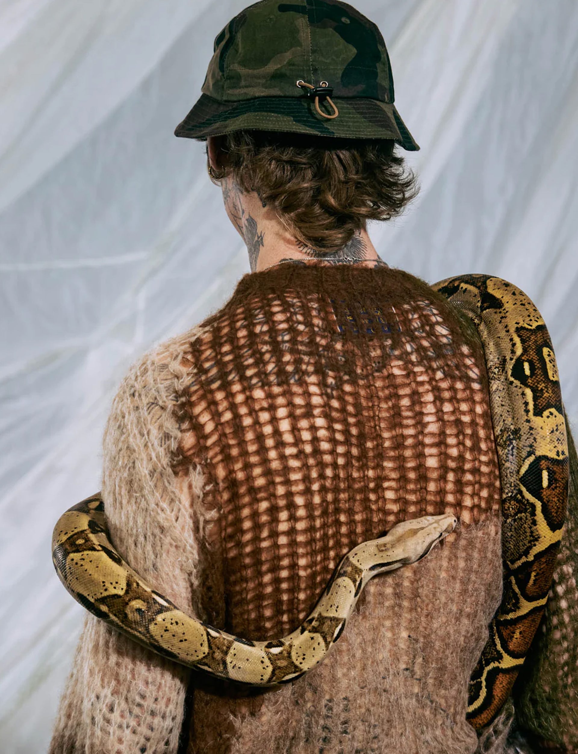 BRAIN DEAD ORGANIC THREADBARE SWEATER - OLIVE