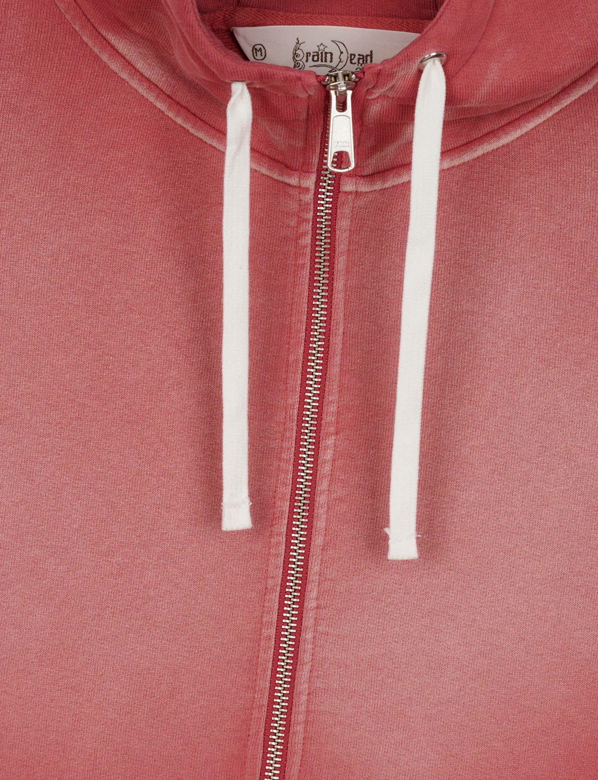 BRAIN DEAD PADDED ELBOW ZIP-UP HOODIE - BRICK