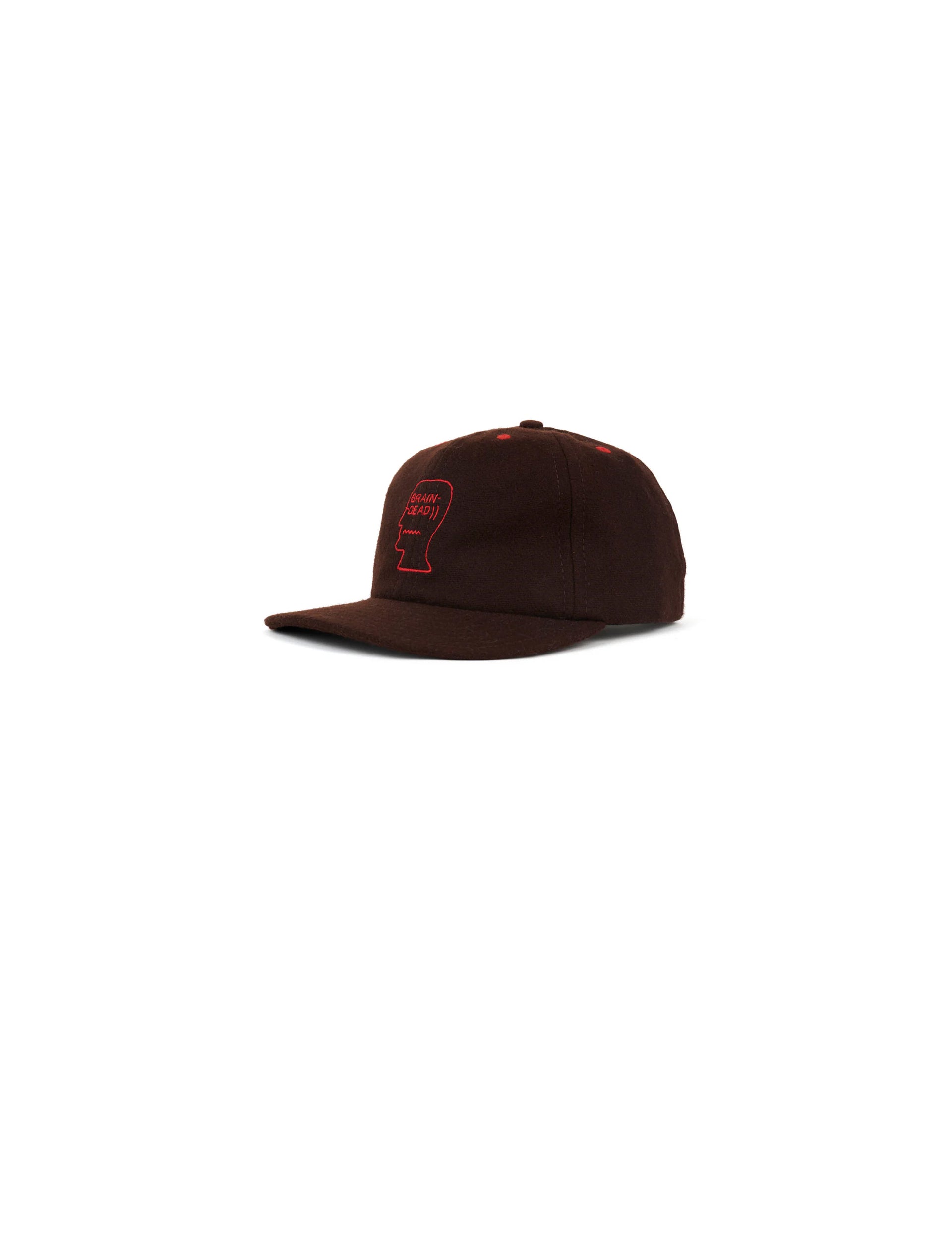 Brain Dead Flannel Logohead 6 Panel Hat- Brown