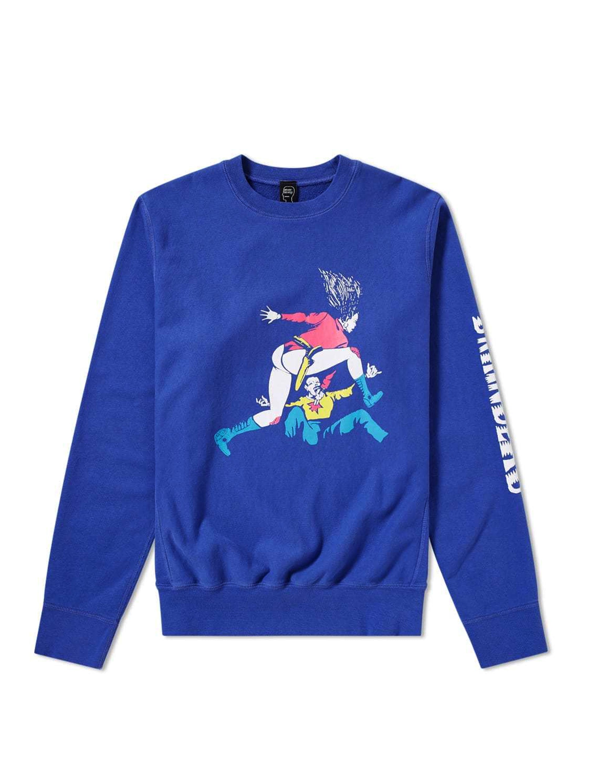 Brain Dead Revenger Crew Sweat Blue