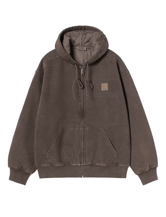 CARHARTT WIP Hooded Vista Zip Sweatshirt Tobacco, garment dyed