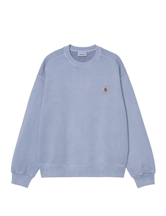 CARHARTT WIP Nelson Sweat Cotton Gentle Blue, Garment dyed