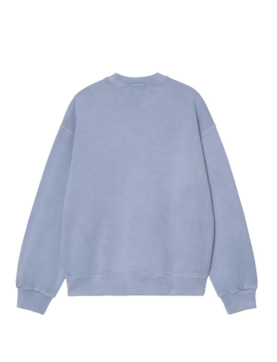 CARHARTT WIP Nelson Sweat Cotton Gentle Blue, Garment dyed