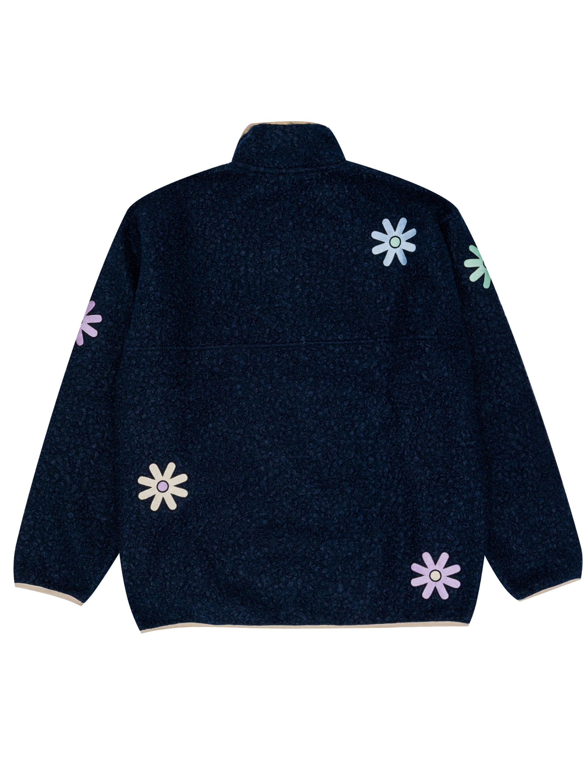 RECEPTION CLOTHING POP OVER FLOWERS PES SHERPA FLEECE NAVY