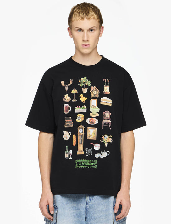 JW ANDERSON DIORAMA PRINTED T-SHIRT BLACK