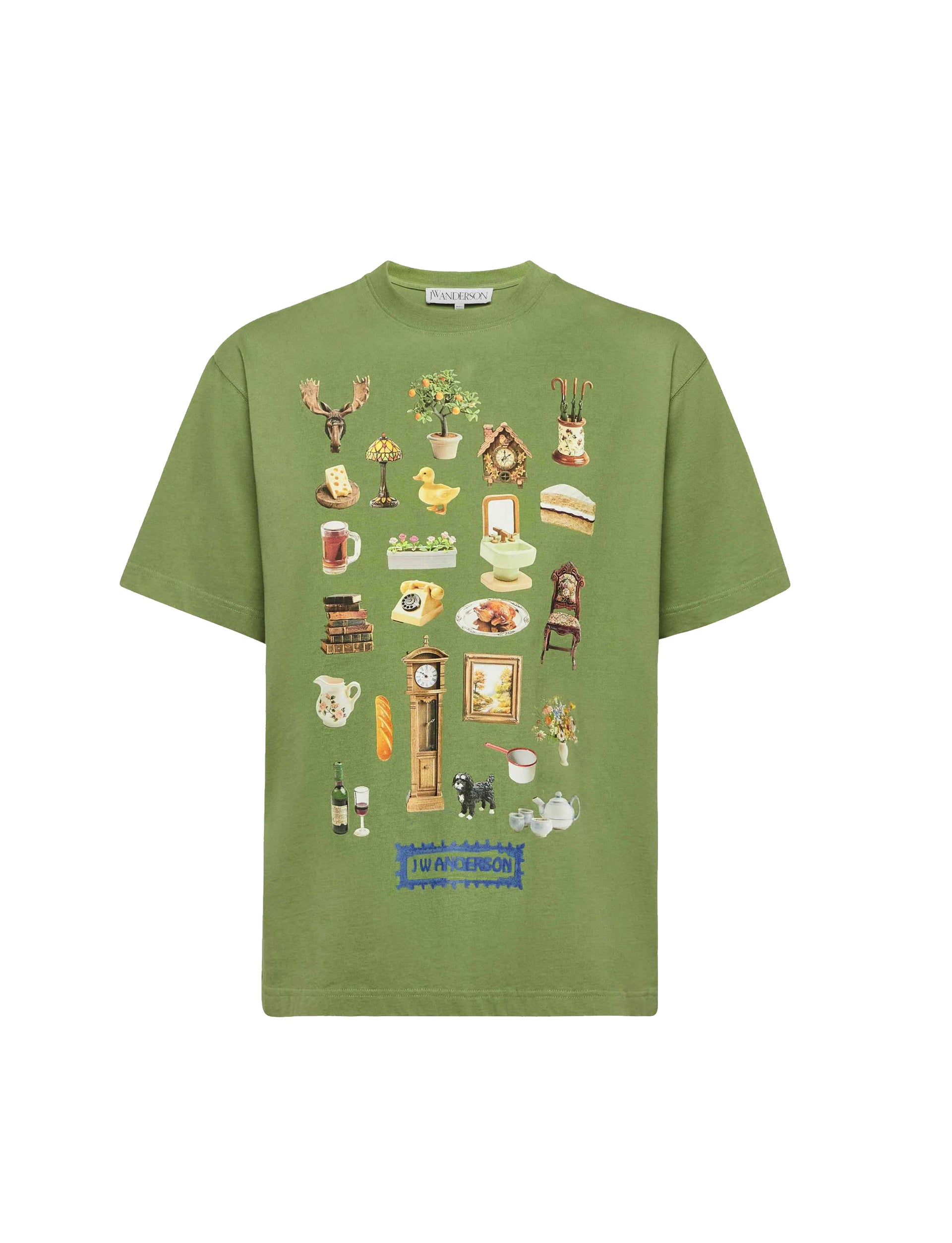 JW ANDERSON DIORAMA PRINTED T-SHIRT GREEN