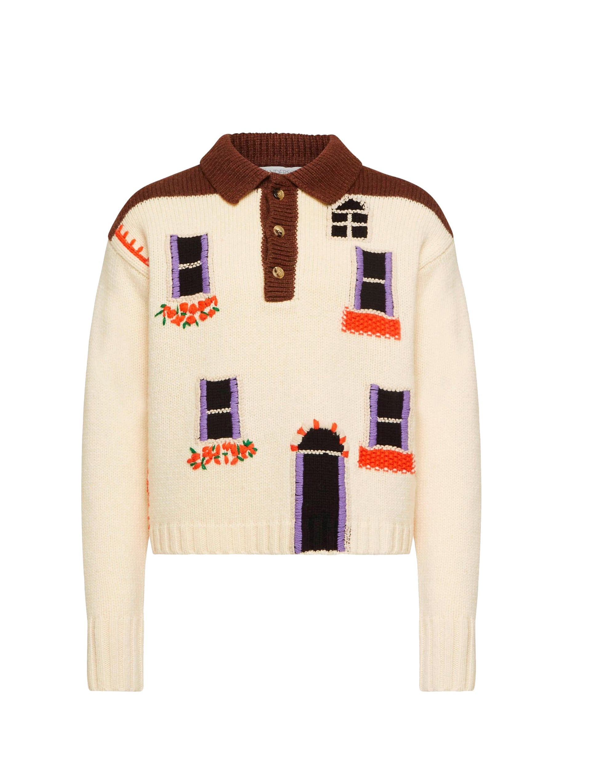 JW ANDERSON HOUSE POLO JUMPER FLAX