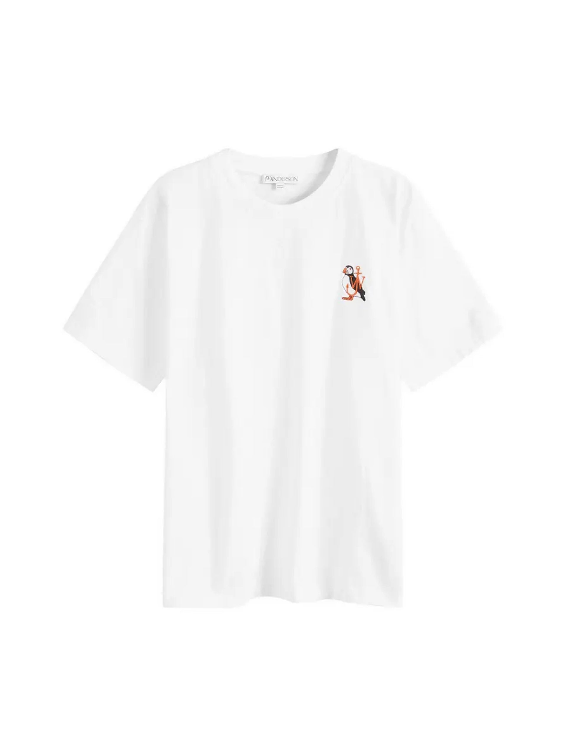 JW ANDERSON PUFFIN EMBROIDERY T-SHIRT WHITE