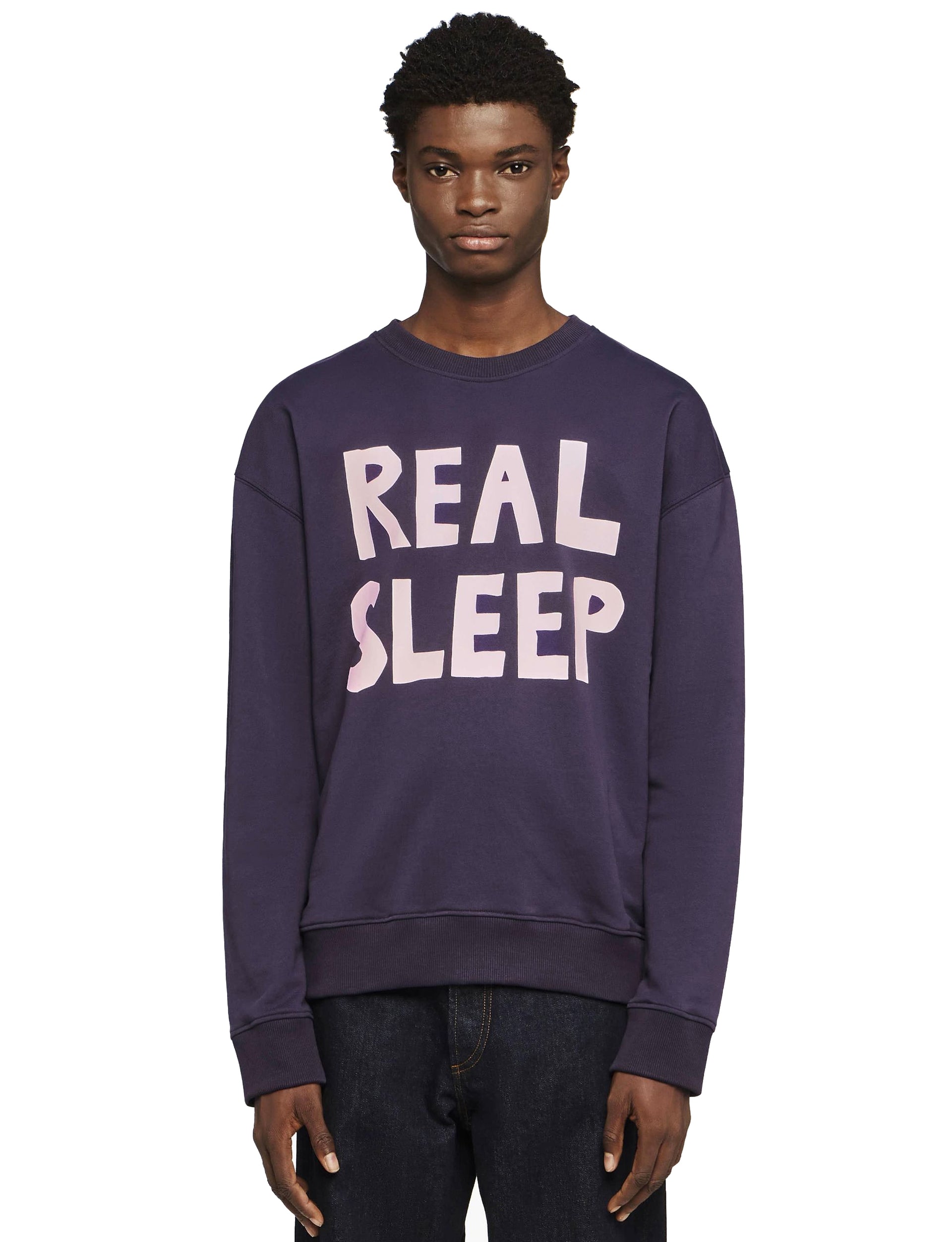 JW ANDERSON REAL SLEEP PRINTED SWEATSHIRT DARK NAVY