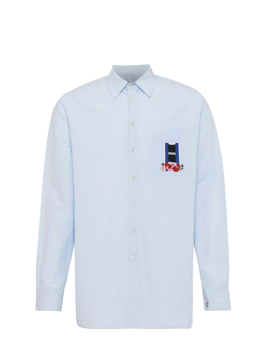 JW ANDERSON WINDOW' EMBROIDERED SHIRT LIGHT BLUE