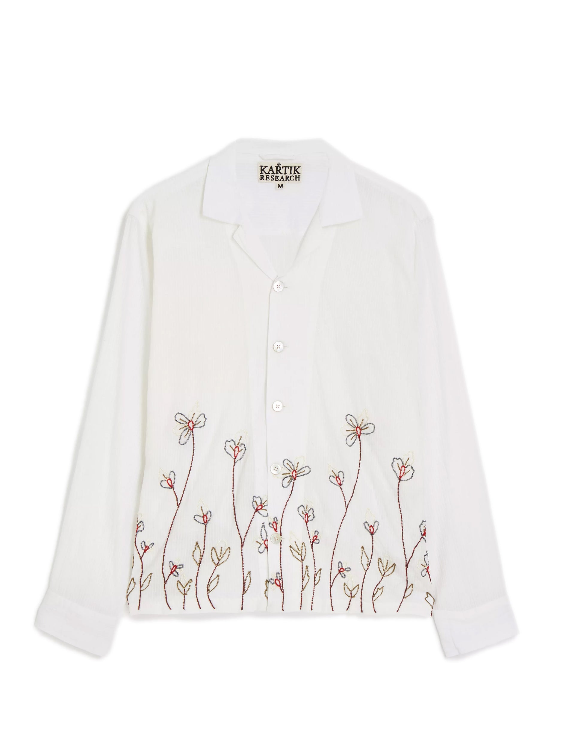 KARTIK RESEARCH  Box Shirt Cotton Hand Embroidered Handwoven Fabric Natural Cotton
