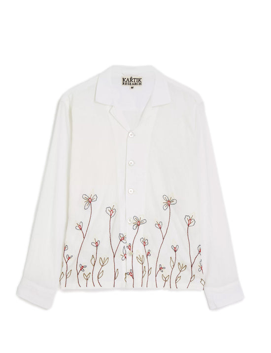 KARTIK RESEARCH  Box Shirt Cotton Hand Embroidered Handwoven Fabric Natural Cotton