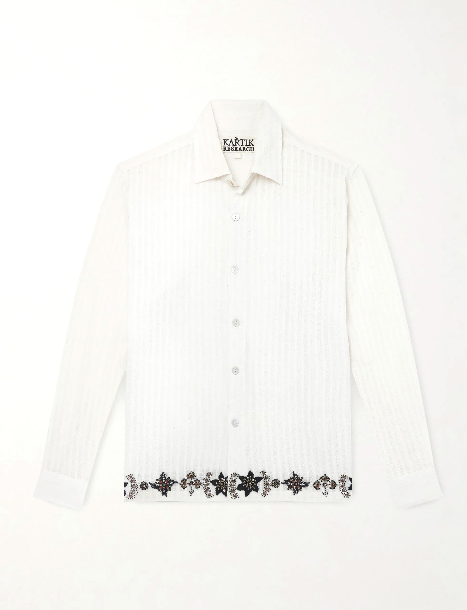 KARTIK RESEARCH Camp Shirt White/ Black/ Gold