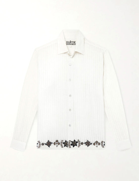 KARTIK RESEARCH Camp Shirt White/ Black/ Gold