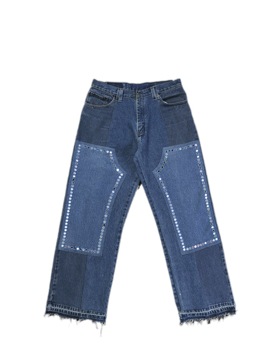 KARTIK RESEARCH DOUBLE KNEE PANT HAND EMBROIDERED MIRRORS