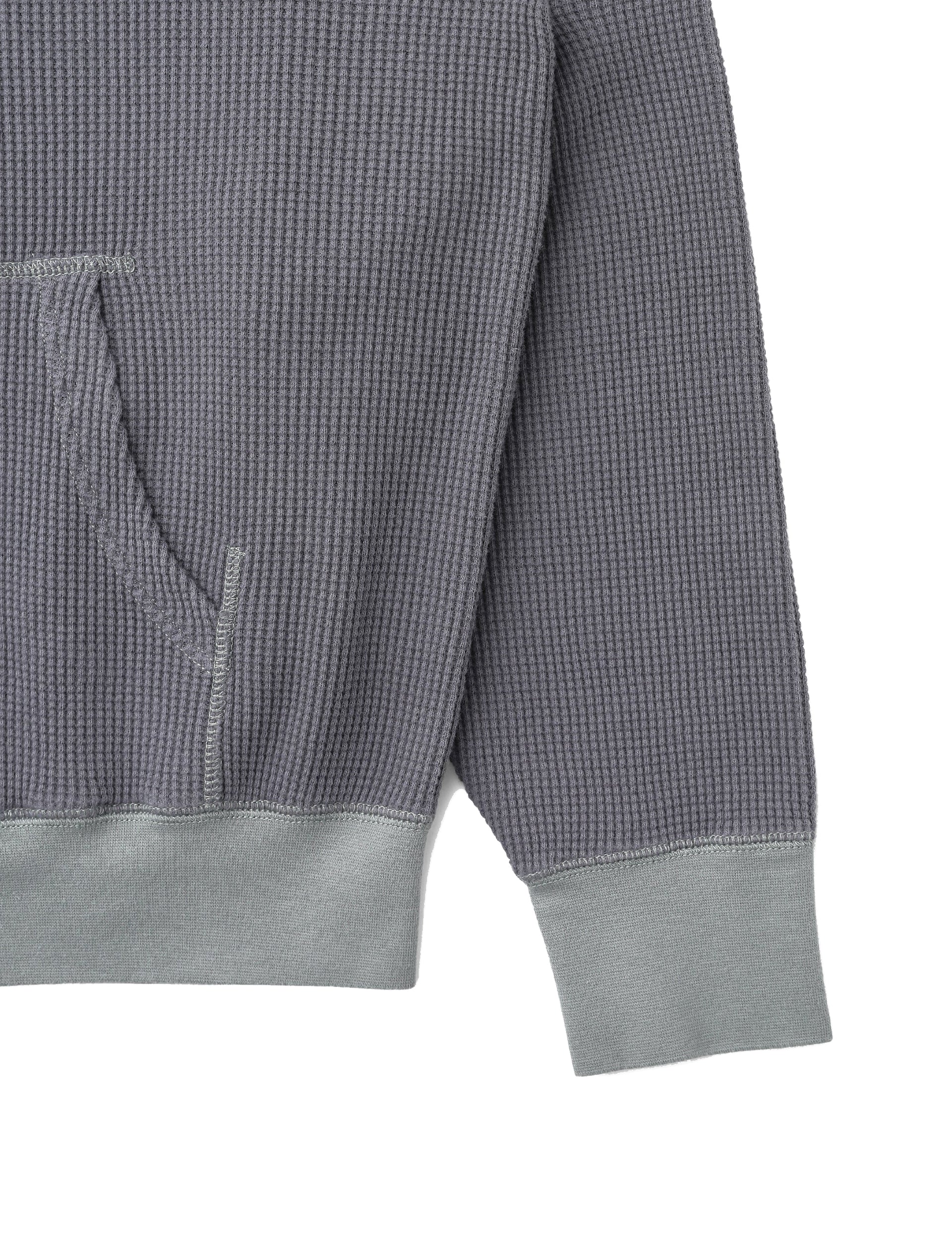 Khakis Waffle Full Zip Hoodie Faded Black