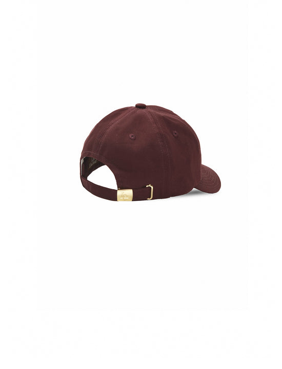 LATE CHECKOUT BURGUNDY HOTEL LOGO 5 PANEL CAP