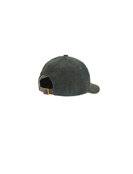 LATE CHECKOUT Dark Green Wool Baseball Cap