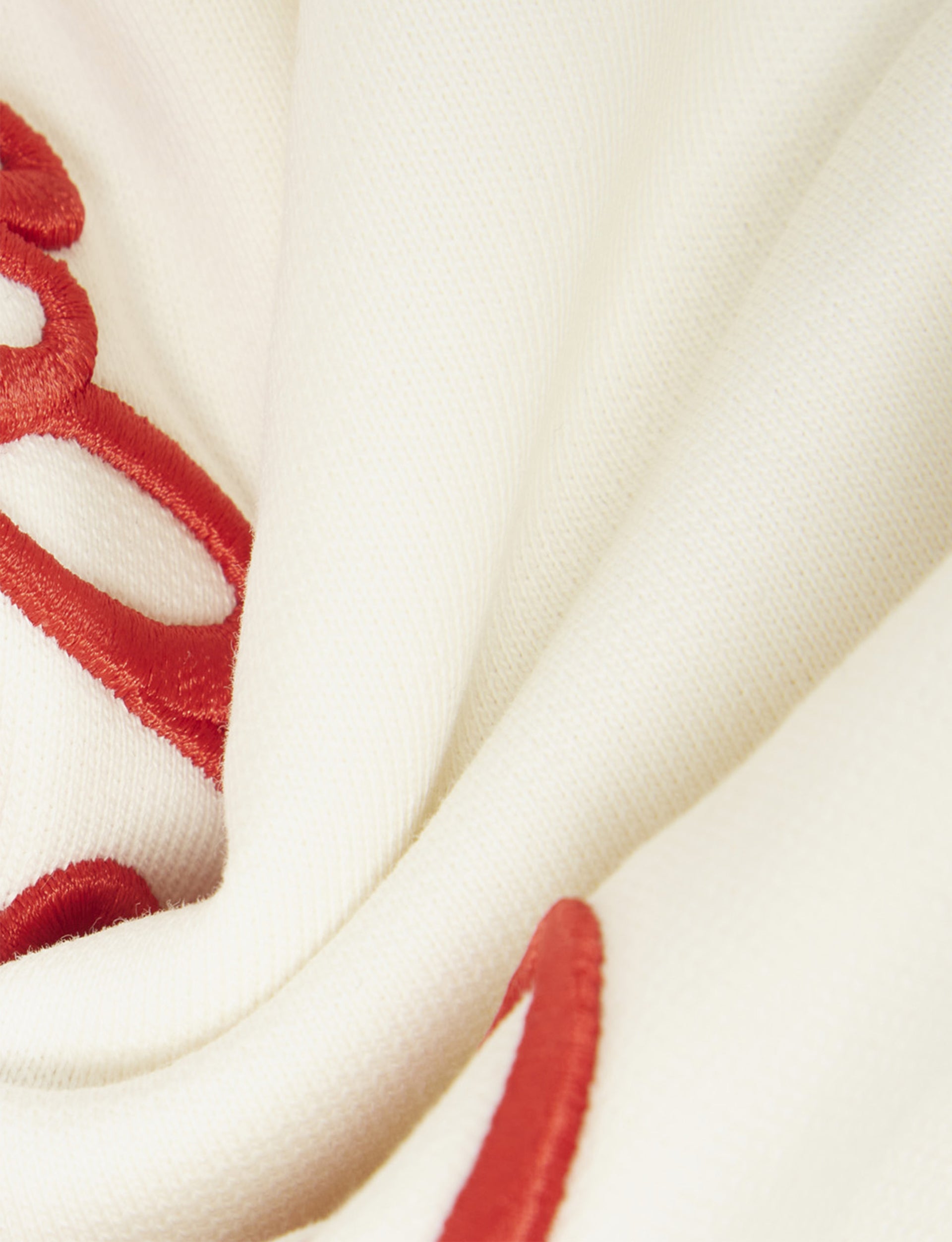 LATE CHECKOUT WHITE/RED SCRIPT CREWNECK SWEATSHIRT