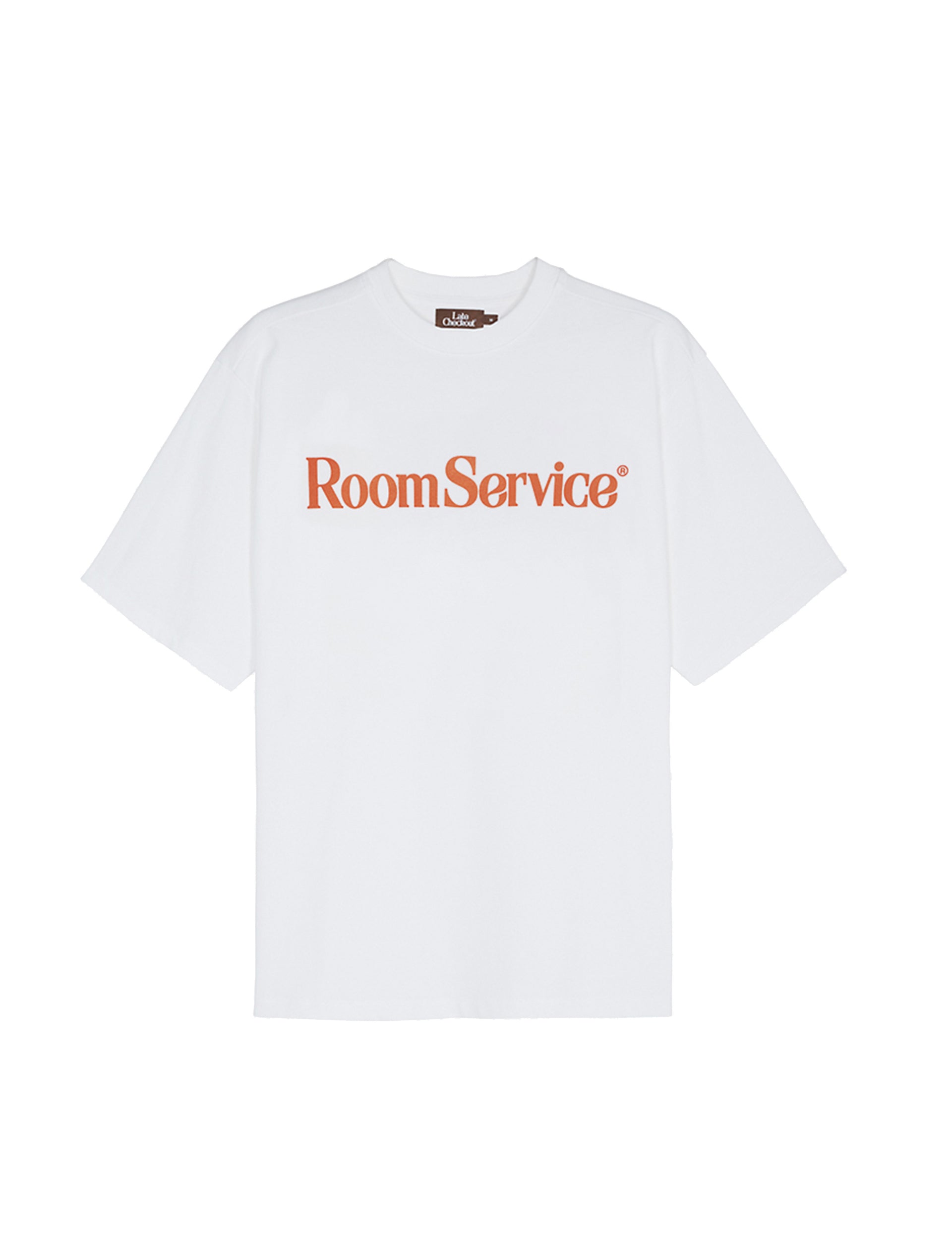 LATE CHECKOUT White Room Service Tee Orange