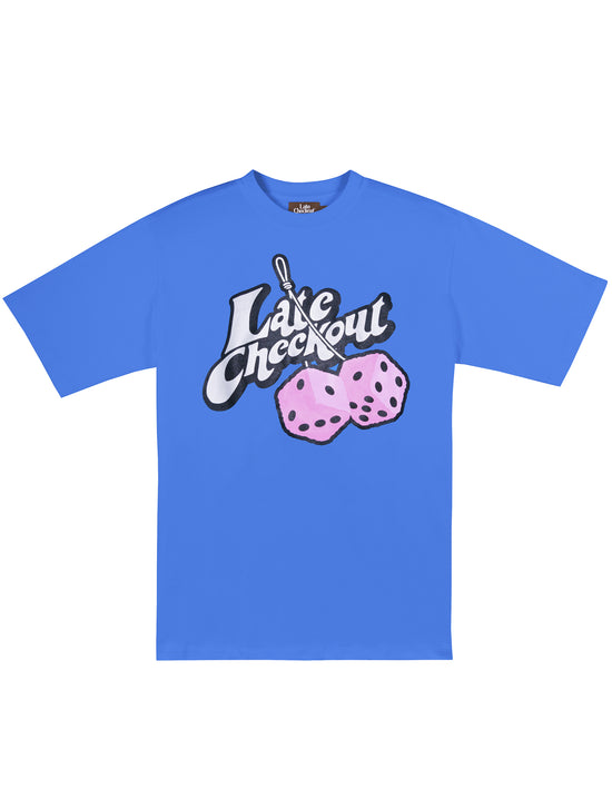 LATE CHECKOUT FLUFFY DICE TEE BLUE