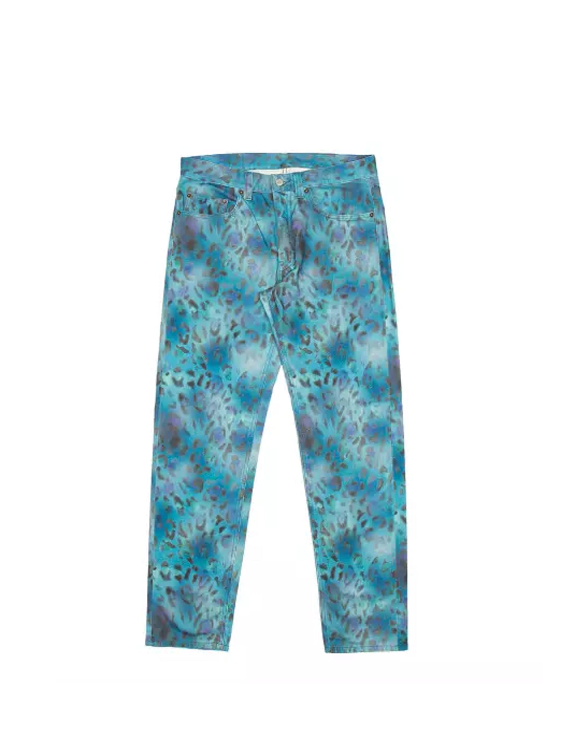 NAPA BY MARTINE ROSE LEOPARD JEANS BLUE