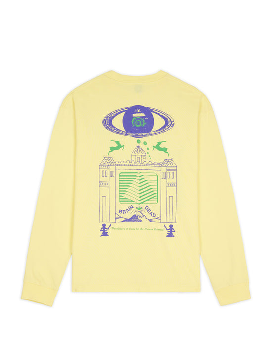 BRAIN DEAD NEW DIMENSIONS LS T-SHIRT-CREAM