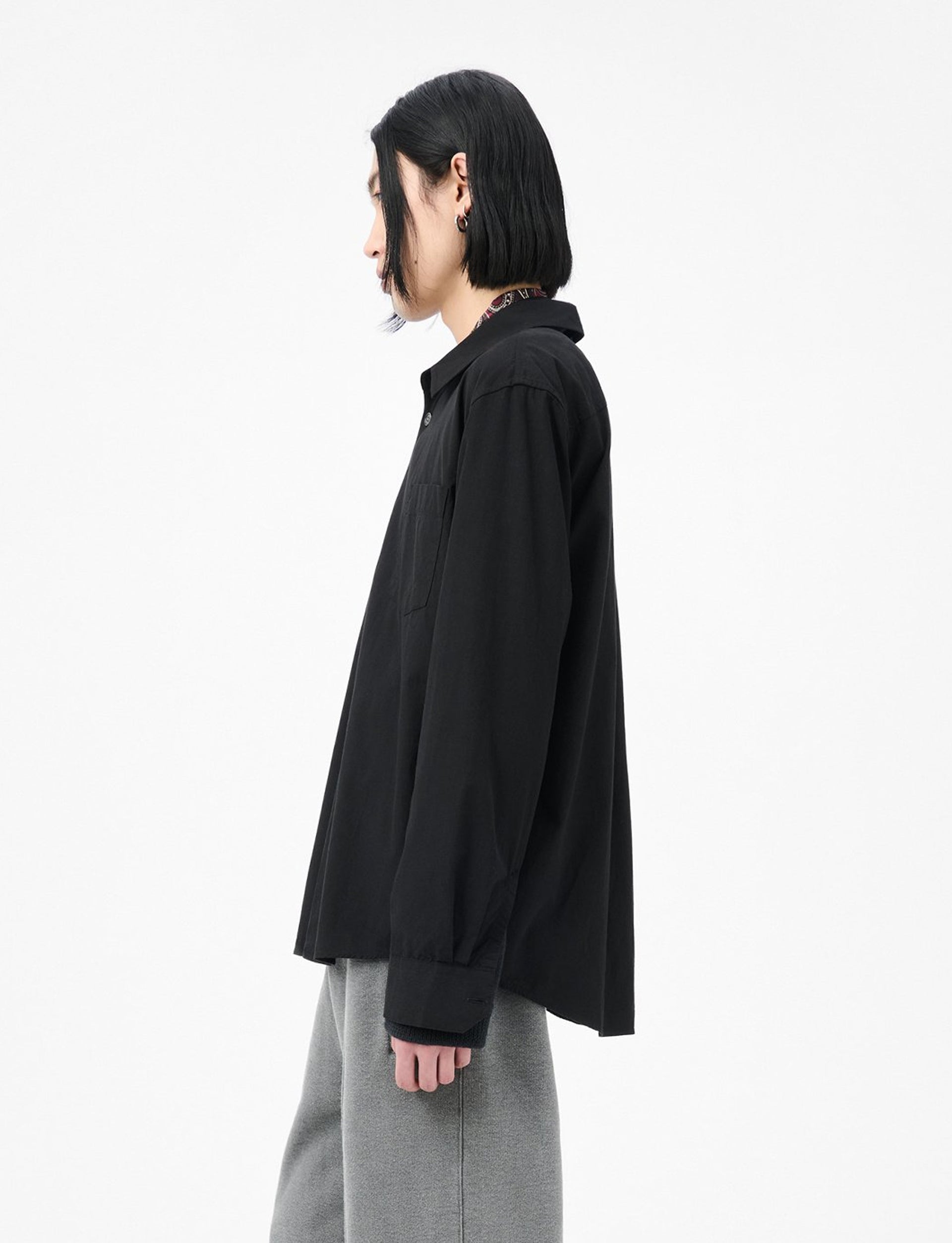 OUR LEGACY BEYOND SHIRT Black Casual Liquid Poplin