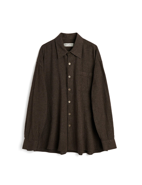 OUR LEGACY BORROWED SHIRT, Truffle Check Grid Cloth