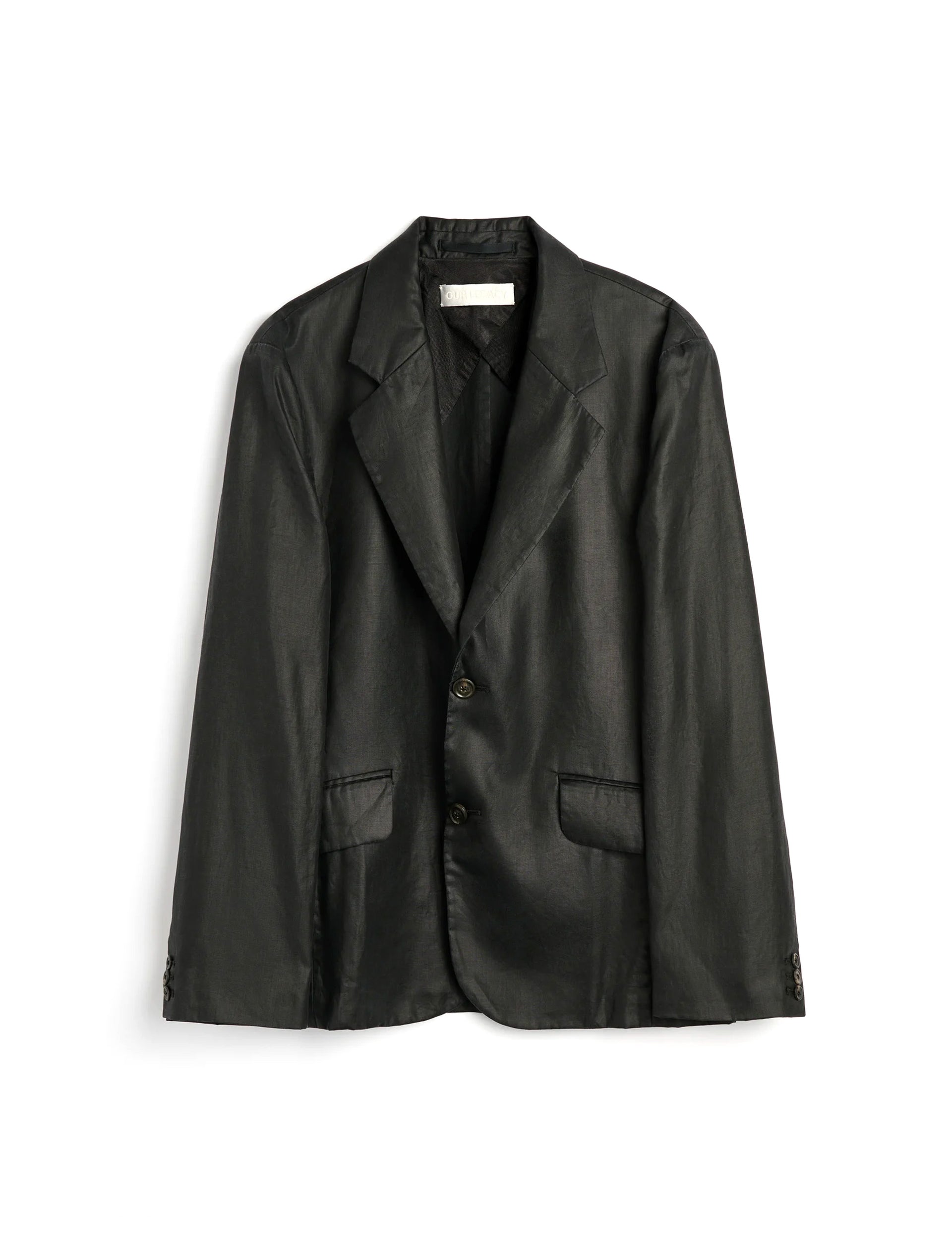 OUR LEGACY CLASSIC BLAZER, Lacquer Black Mirror Tencel