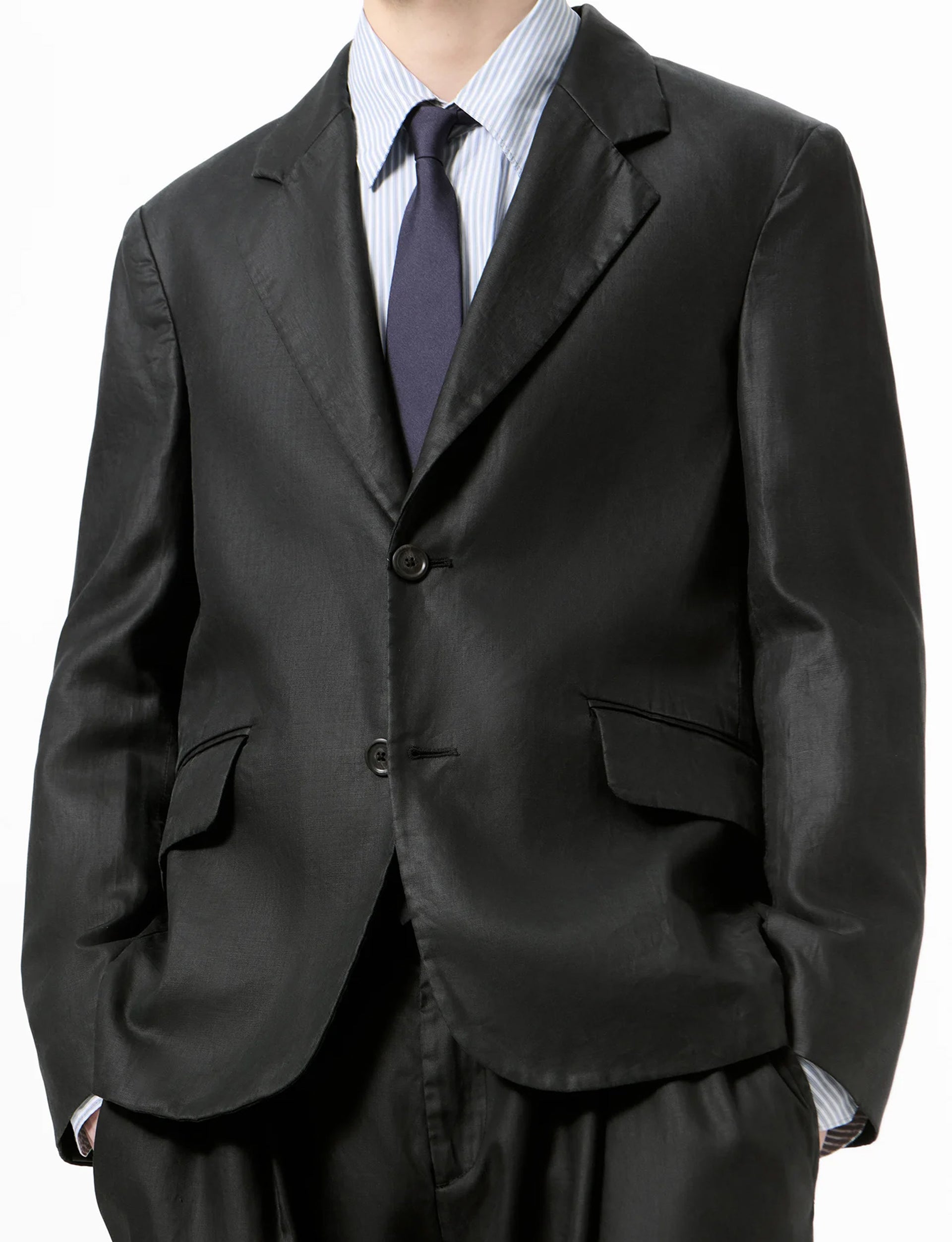 OUR LEGACY CLASSIC BLAZER, Lacquer Black Mirror Tencel