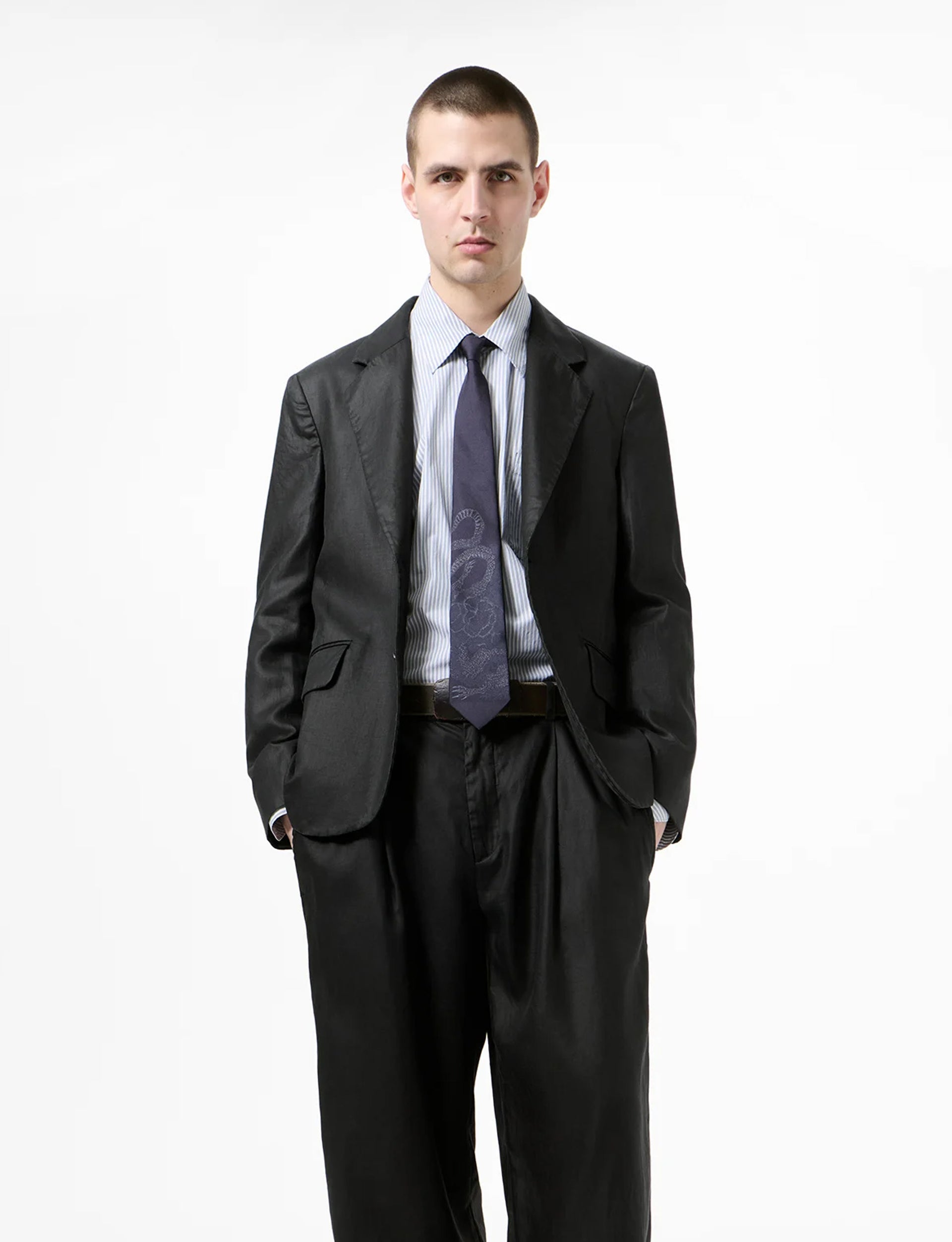 OUR LEGACY CLASSIC BLAZER, Lacquer Black Mirror Tencel
