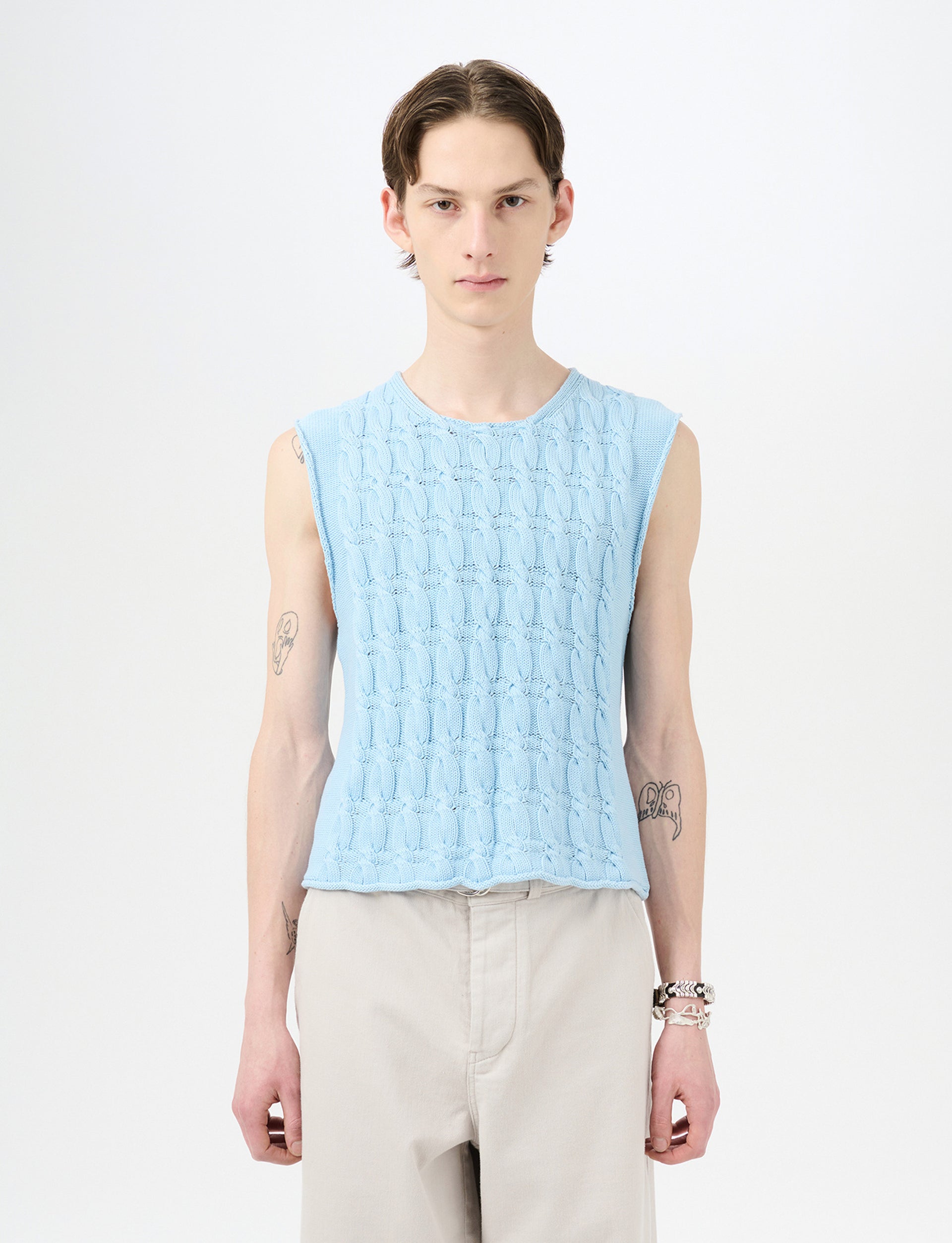 OUR LEGACY PLEASER TANK Natural Dye Sky Dry Cotton