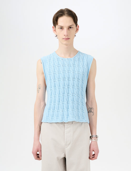 OUR LEGACY PLEASER TANK Natural Dye Sky Dry Cotton