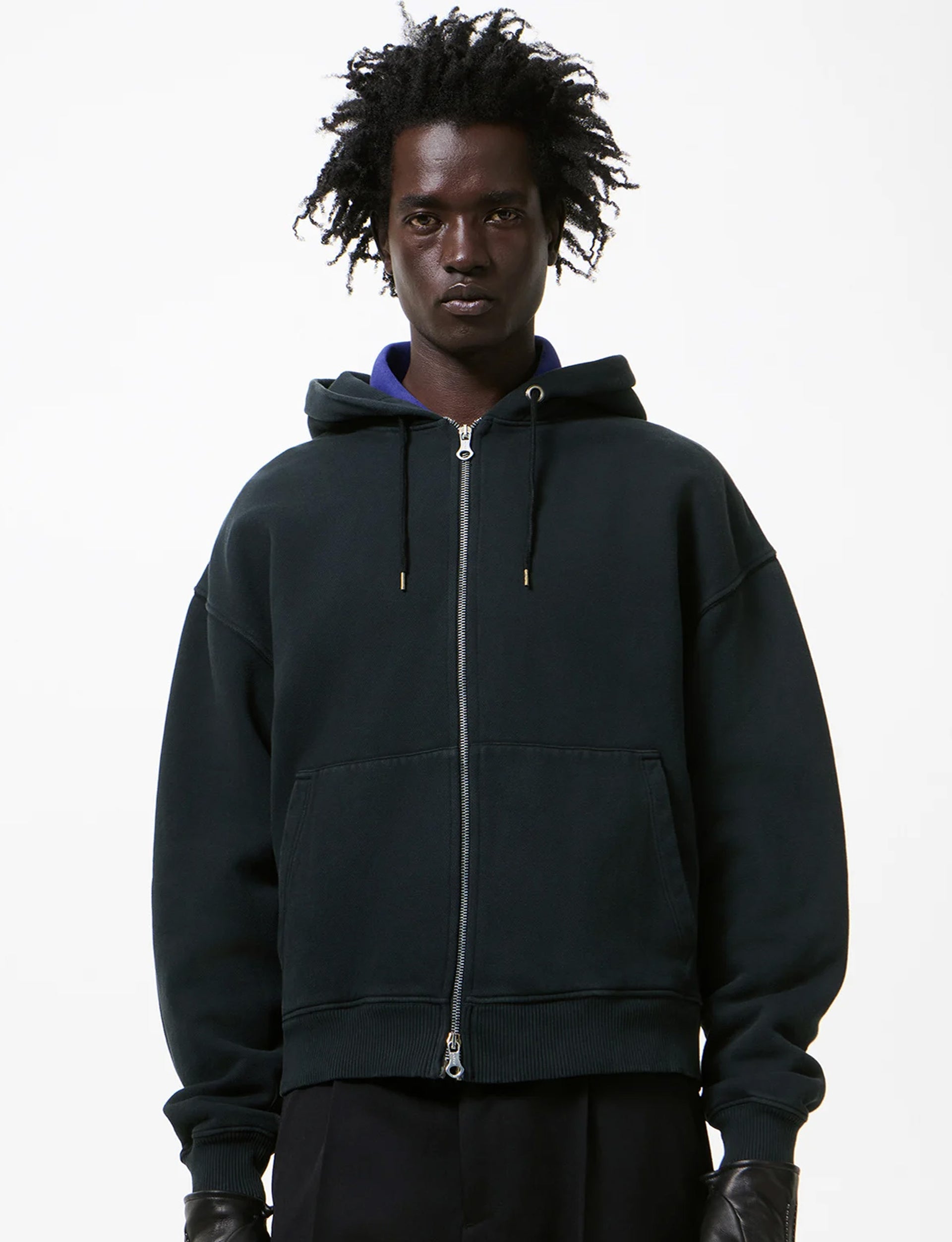 OUR LEGACY RASCAL HOOD Washed Black Star Fleece