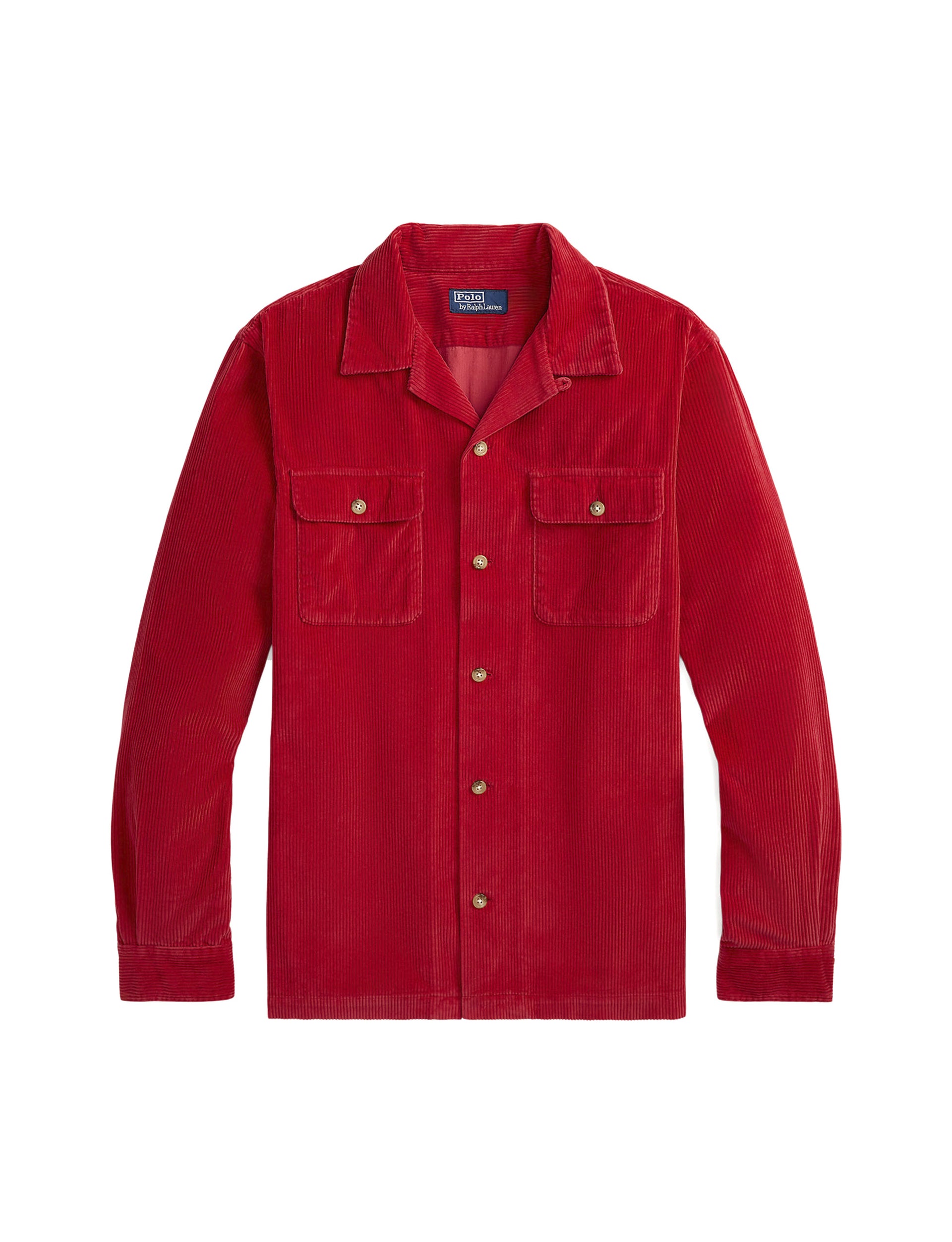 POLO RALPH LAUREN CLASSIC FIT CORDUROY CAMP SHIRT RED