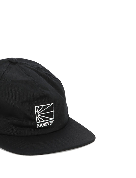 RASSVET 5-PANEL LOGO CAP WOVEN BLACK