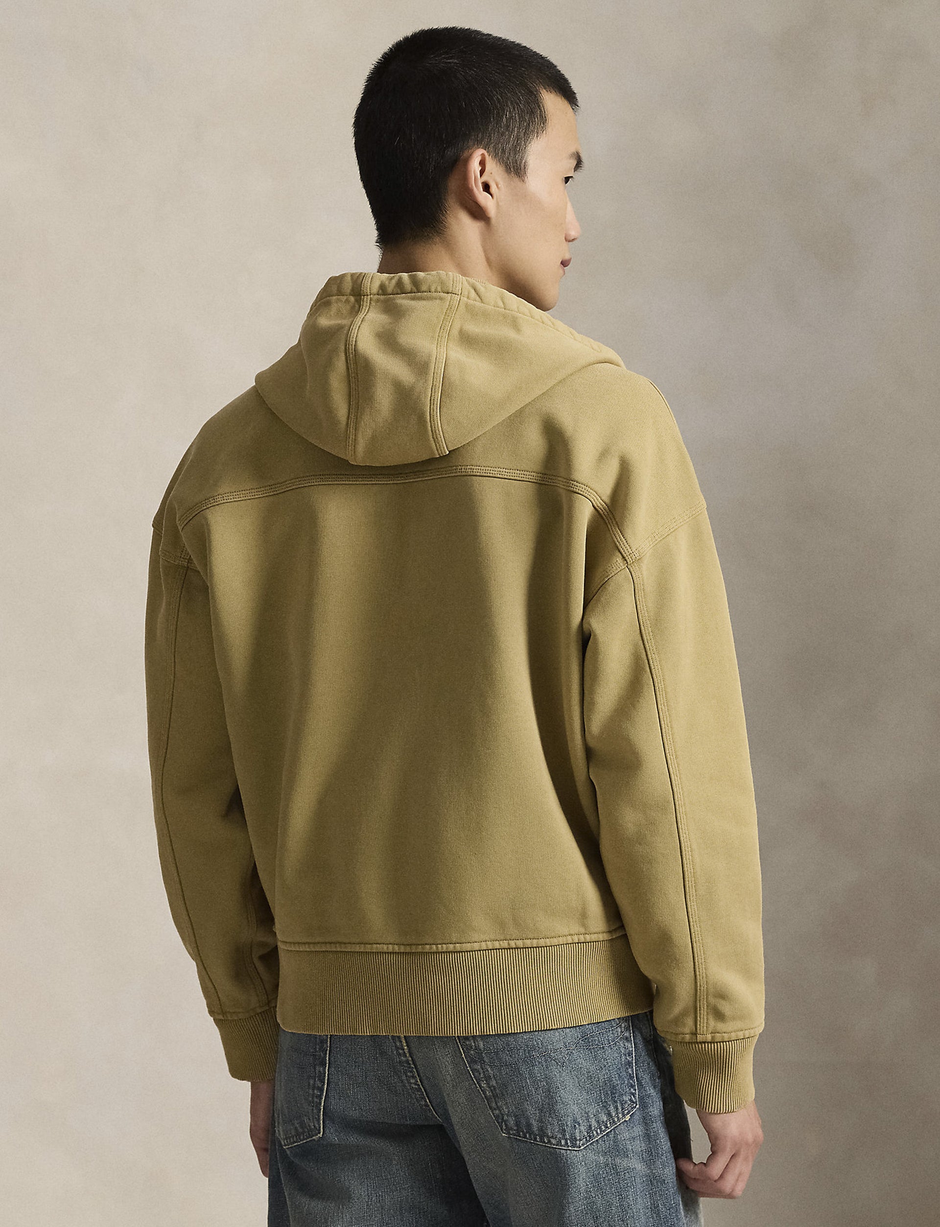 POLO RALPH LAUREN KNIT-FULL ZIP-SWEATSHIRT MONTANA KHAKI