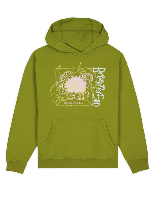 BRAIN DEAD PLAYING WHITH FIRE HOODIE-OLIVE