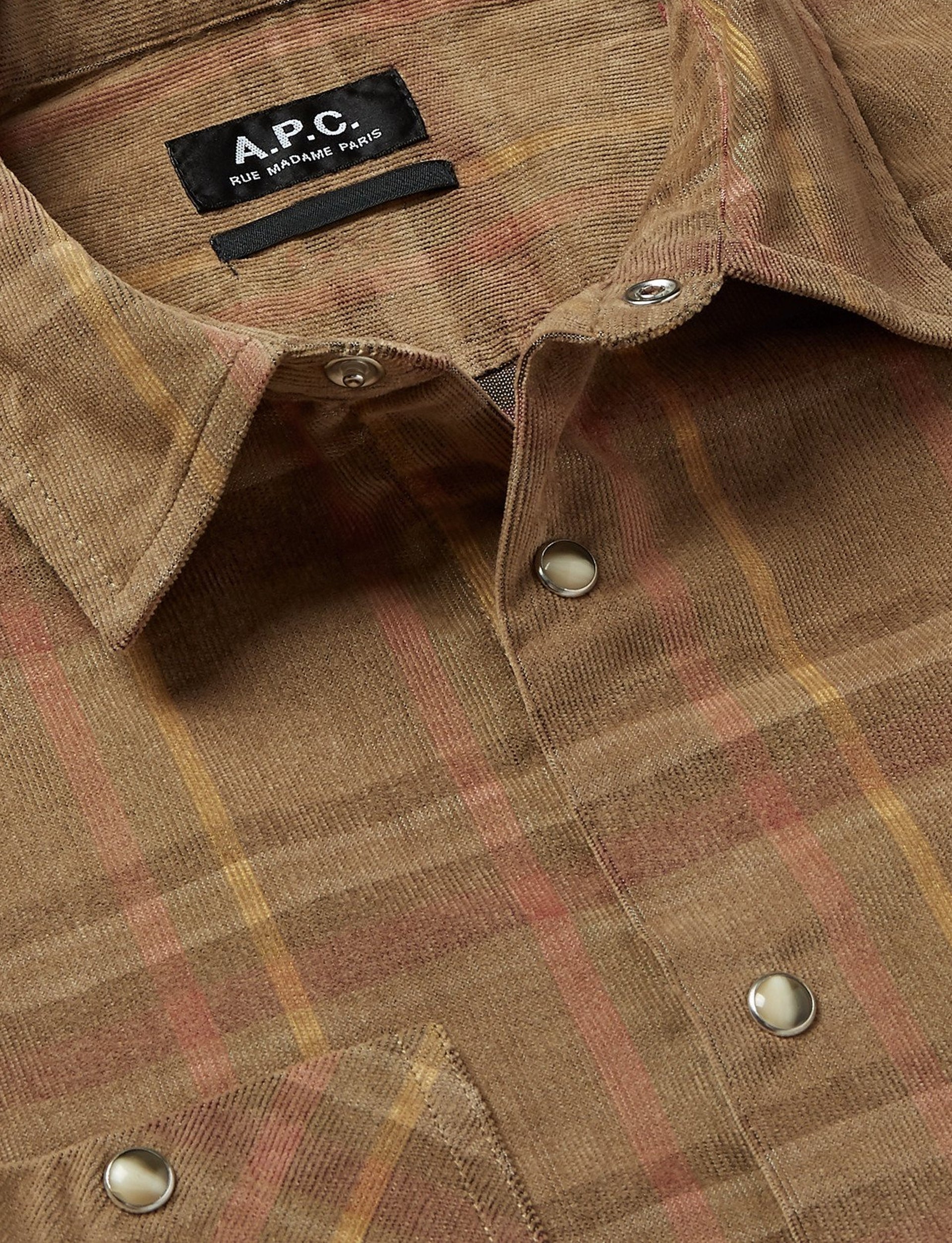 A.P.C.  Tundra Checked Cotton-Corduroy Shirt